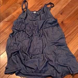 Navy pinstripe babydoll dress